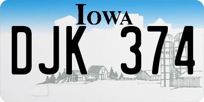 IA license plate DJK374