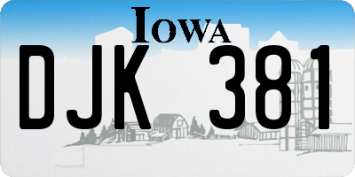 IA license plate DJK381