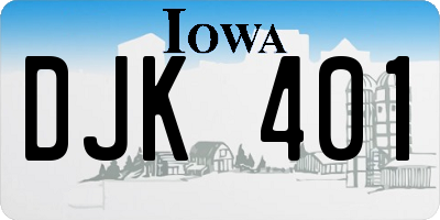 IA license plate DJK401