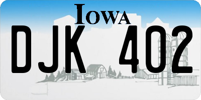 IA license plate DJK402