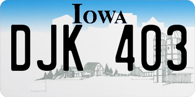 IA license plate DJK403