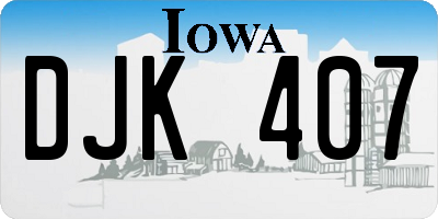 IA license plate DJK407