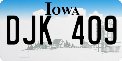 IA license plate DJK409