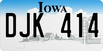 IA license plate DJK414