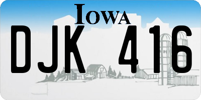IA license plate DJK416