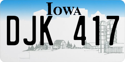 IA license plate DJK417