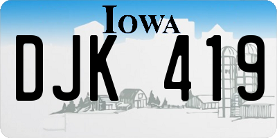 IA license plate DJK419