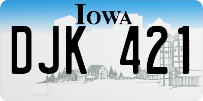 IA license plate DJK421