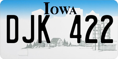 IA license plate DJK422