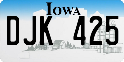 IA license plate DJK425