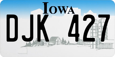 IA license plate DJK427