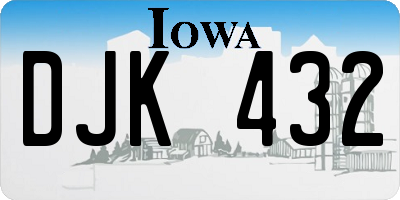 IA license plate DJK432
