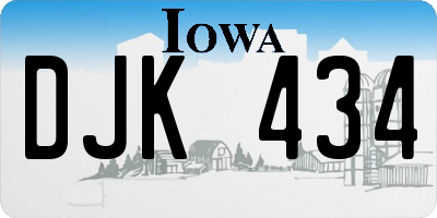 IA license plate DJK434