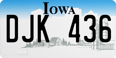 IA license plate DJK436