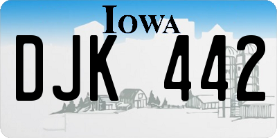 IA license plate DJK442