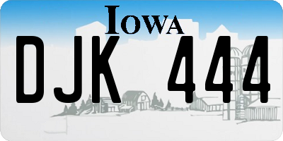 IA license plate DJK444