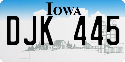 IA license plate DJK445