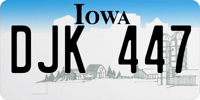 IA license plate DJK447