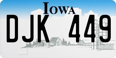 IA license plate DJK449