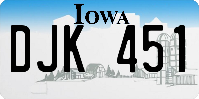 IA license plate DJK451