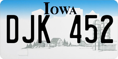 IA license plate DJK452