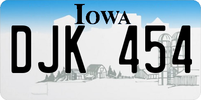 IA license plate DJK454