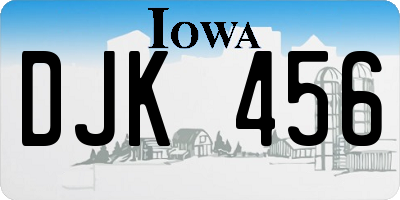 IA license plate DJK456