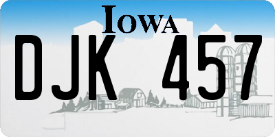 IA license plate DJK457