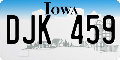 IA license plate DJK459