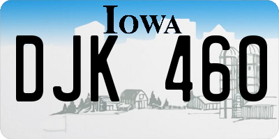 IA license plate DJK460