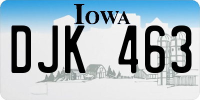 IA license plate DJK463