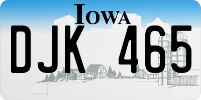 IA license plate DJK465