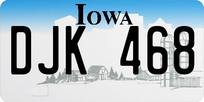 IA license plate DJK468