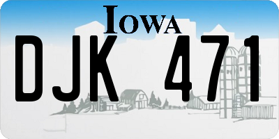 IA license plate DJK471