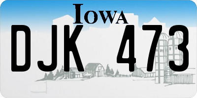 IA license plate DJK473