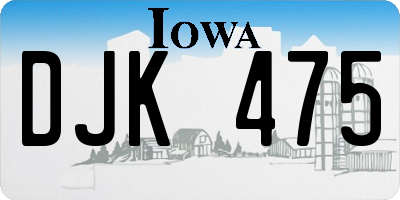 IA license plate DJK475