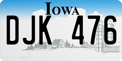 IA license plate DJK476