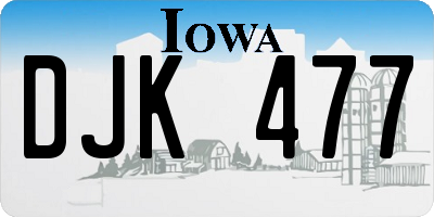 IA license plate DJK477