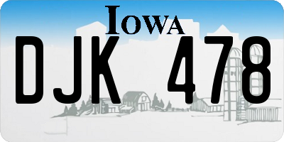 IA license plate DJK478