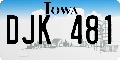 IA license plate DJK481