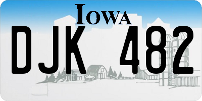 IA license plate DJK482