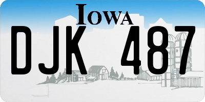 IA license plate DJK487