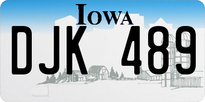 IA license plate DJK489