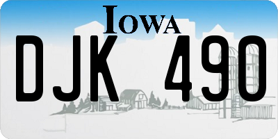 IA license plate DJK490