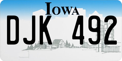 IA license plate DJK492