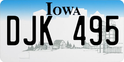IA license plate DJK495