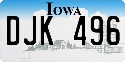 IA license plate DJK496
