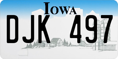 IA license plate DJK497