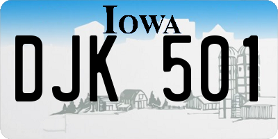 IA license plate DJK501