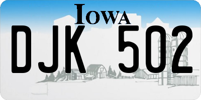 IA license plate DJK502